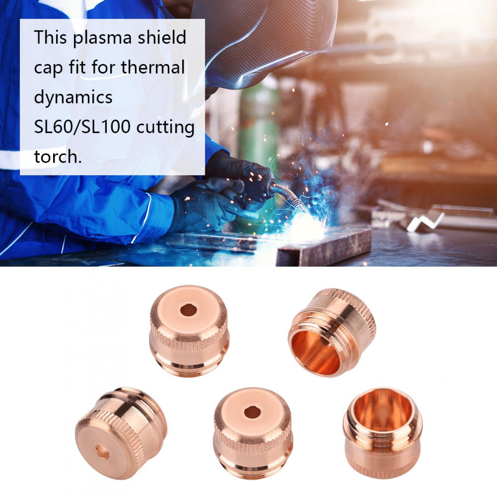 5pcs 50-60A Plasma Shield Cap for Thermal Dynamics SL60-SL100 Cutting Torch 9-8238 Plasma Cutting Shield