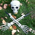 thumbnail image 4 of Plastic Horror Skeleton Skull Ornament Halloween Decor for Home  3 Piece Set, 4 of 9