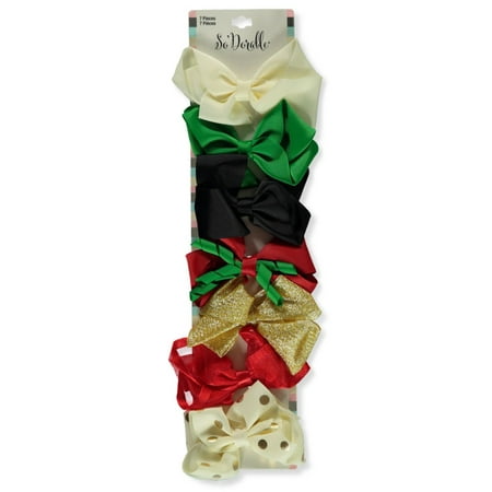 

So Dorable Girls 7-Pack Festive Christmas Bows Set - red/multi one size