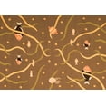 thumbnail image 1 of Ahgly Company Indoor Rectangle Abstract Orange Contemporary Area Rugs, 4' x 6', 1 of 1
