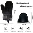 thumbnail image 2 of Juego de 4 guantes para horno y soporte para ollas, con mini guantes para horno y clips aislantes, guantes largos antideslizantes para horno de calidad alimentaria, para hornear en la cocina, 2 of 5