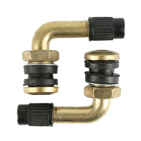 Petcock 90 Degree Outlet - 2pcs High Density CNC Aluminum Wheels Multipiece Tyre Valve Stem 90 Degree Short MZ