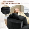 thumbnail image 3 of Muumblus Oversized Round Lounge Chaise Chair Indoor,Boneless Cloud Couch with 3 Pillows, No Assembly Required, Modern Accent Chair for Living Room, Black Chenille, 3 of 12