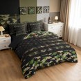 thumbnail image 2 of Manfei Minimalst Patriotic Camo Twin Bedding, Vintage US Flag Bedding Comforter Set, Desert Tan, Black Reversible, 7pcs, 2 of 6