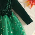 thumbnail image 5 of Baby Girls Long Sleeve Velvet Tulle Dress Set Star Print Skirt Ruffle Bow Detail with Matching Bow Headband, 5 of 6