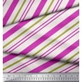 thumbnail image 3 of Soimoi Purple Poly Georgette Fabric Diagonal Stripe Print Fabric by Yard 52 Inch Wide, 3 of 5