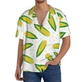thumbnail image 3 of Honeii 's Corns for men's short-sleeved button-up collared shirt featuring a pocket, perfect for beach vacations, and travel adventures., 3 of 5