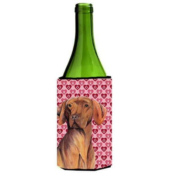 Vizsla Hearts Valentines Day Portrait Wine bottle sleeve Hugger