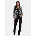 thumbnail image 2 of Attitude Unknown Women's Metallic Button Solid Ponte Blazer, Sizes XS-XL, 2 of 5