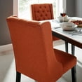 thumbnail image 2 of Modway Baronet Solid Wood and Button Tufted Fabric Dining Chair in Orange, 2 of 8