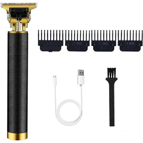 Hair Trimming Vintage T9 Hair Trimmer Machine Cordless Hair Cutter Finishing Machine Beard Clipper Hair for Men Rechargeable Electric Shaver Mini is Easy to use (Color : Black)