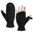 thumbnail image 5 of PMVFHDE Solid Warm Winter Gloves Windproof Thick Fingerless Gloves, Flip Cover Touchscreen Design for Cold Black，M, 5 of 7