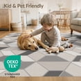thumbnail image 4 of ODIKA 3'x5' Grey Brown Geometric Illusion Design Washable Throw Rug Modern 3D Cube Pattern with Style Stain Resistant, Low Profile, Non-Slip for Entryway, Kitchen, Mudroom, 4 of 7