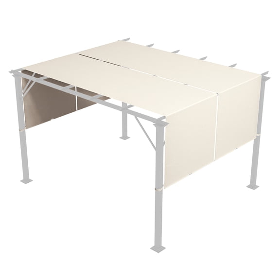 Pergola Canopy Replacement 2-Piece Set, 4x18ft UV Protection Shade Cover - Easy Install for 10x11.8ft Pergolas, Outdoor Patio Canopy Brown   Polyester