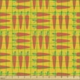 thumbnail image 2 of Ambesonne Fruit Fabric by the Yard Upholstery, Carrots in Triplet Design, 3 Yards, Coral Earth Yellow, 2 of 5