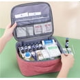 thumbnail image 5 of Botiquín de primeros auxilios, 2 piezas, botiquín de primeros auxilios vacío, caja médica portátil de primeros auxilios familiar (rojo oscuro), 5 of 5