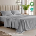 thumbnail image 3 of Bare Home Organic Jersey Sheet Set - 100% Organic Cotton - Deep Pocket - 3 Piece - Twin XL, Light Gray, 3 of 10