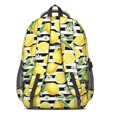 thumbnail image 3 of Lemon and Daisy Black Pattern Cute School Backpack Bag with Padded Back and Adjustable Shoulder Straps 16.9 X 12.6 X 5.9 Inches, 3 of 5
