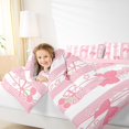 thumbnail image 4 of Manfei Kawaii Cherry Bow Bedding Comforter Set,Pink Geomtric Stripes Twin Comforter Sets,Girl Bowtie Bedding Set For Children,Breathable Home Decor Reversible,2-Piece, 4 of 8