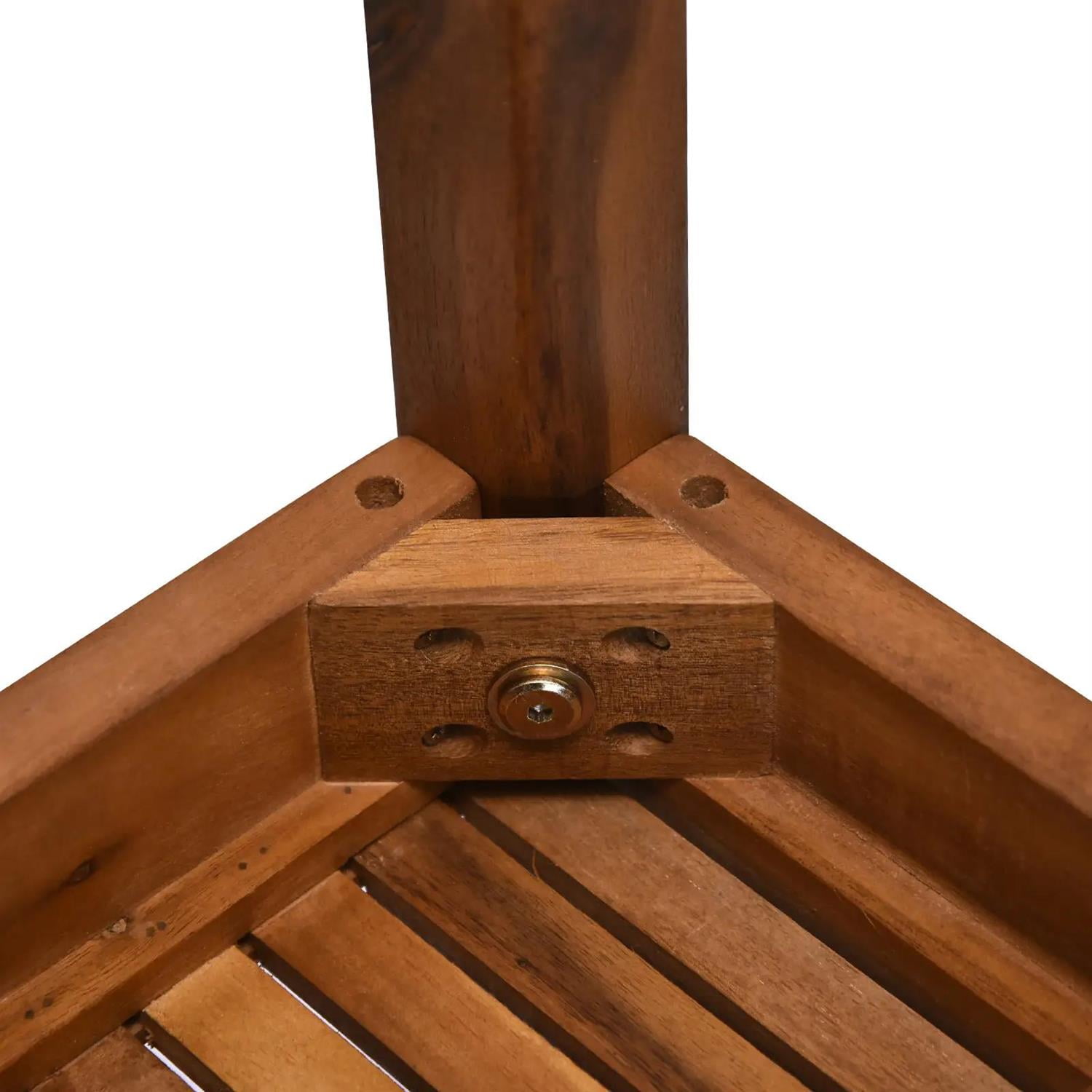 Demi Bonn 3 Piece Outdoor Side Nesting Table Patio Set with Acacia Wood Build & Multi-Functional Design, Outside End Tabledoor or Outdoor Use, Brown