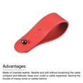 thumbnail image 5 of Leather Cable Tie PU Leather Cord Organizer Cable USB Straps Red Earphone Cord Management, Pack of 20, 5 of 6