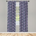 thumbnail image 4 of Ambesonne Floral Window Curtains, Rose Flowers and Succulent, Each 28" W x 95" L, Dark Purple Multicolor, 4 of 4