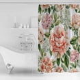 thumbnail image 4 of Extra Long Shower Curtain 72x96 Inch, Pink Peony Hydrangea Shower Curtain Waterproof Bathroom Decor Spring Botanical Floral Fabric Bath Curtain Set Accessories with Hooks, 4 of 6