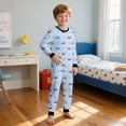 thumbnail image 2 of SGMVNU Boys Girls Pajamas Set 2025 Christmas Toddler Boys Pajamas Dinosaur Cotton Kids 2 Piece PJs Long Sleeve Sleepwear Clothes Set Xmas Pajamas Set Outfits Size 9-10 Years, z929B-Sky Blue, 2 of 5