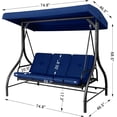 thumbnail image 2 of LAZY BUDDY 3-Seat Patio Swing, Outdoor Porch Swing with Adjustable Canopy & Cushions, Steel Frame, 750lbs, 2 of 8