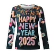 thumbnail image 4 of xixinqiwan New Years Eve Outfits Women,Women's Casual Festival Outfits Long Sleeve Round Neck T-Shirt Oversized Celebrate Holiday Tee, 4 of 6