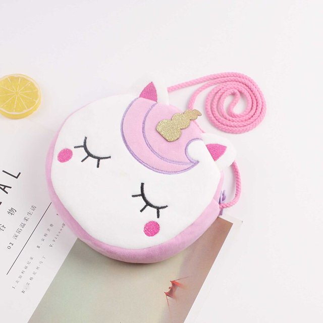 Bolso de hombro para niños y niñas, bandolera de unicornio, animales, llaves, monedero, Mini bolso de princesa
