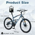 thumbnail image 6 of 26 inch Mountain Bike for Men and Women, 21-Speed Mountain Bicycle with Dual Suspension and Aluminum Alloy Frame, 85% Assembled, Blue, 6 of 6