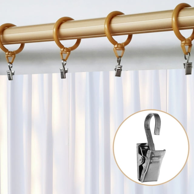 FONDOTIN 20Pcs Metal Curtain Alligator Clips Silver Curtain Hook Clips for Drapery and Art Projects