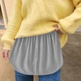thumbnail image 2 of XIAONU Versatile Striped Skirt For Women Curved Hem Button Front Skirt Breathable Minimalist Office Skirts, 2 of 5