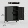 thumbnail image 3 of HOMCOM Armoire de Rangement en Métal avec Serrure, Armoire de Garage en Acier, Noir, 3 of 10