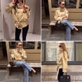 thumbnail image 4 of Double Breasted Crop Trench Coats for Women Casual Stand Collar Belted Lightweight Outerwear, 4 of 6