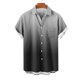 thumbnail image 4 of Blusa y camisa de manga corta con cuello vuelto para hombre, blusa informal de moda con cuello vuelto, estampado degradado, camisa de manga corta con botones, blusa de poliéster para hombre, 4 of 6