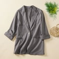 thumbnail image 2 of Baberdicy Women's Linen Blazer Jacket Lightweight Linen Suit Jacket for Women - Casual Long Sleeve Open Front Blazer - Spring Summer Office Coat (S-XXL) (Grey | L), 2 of 7