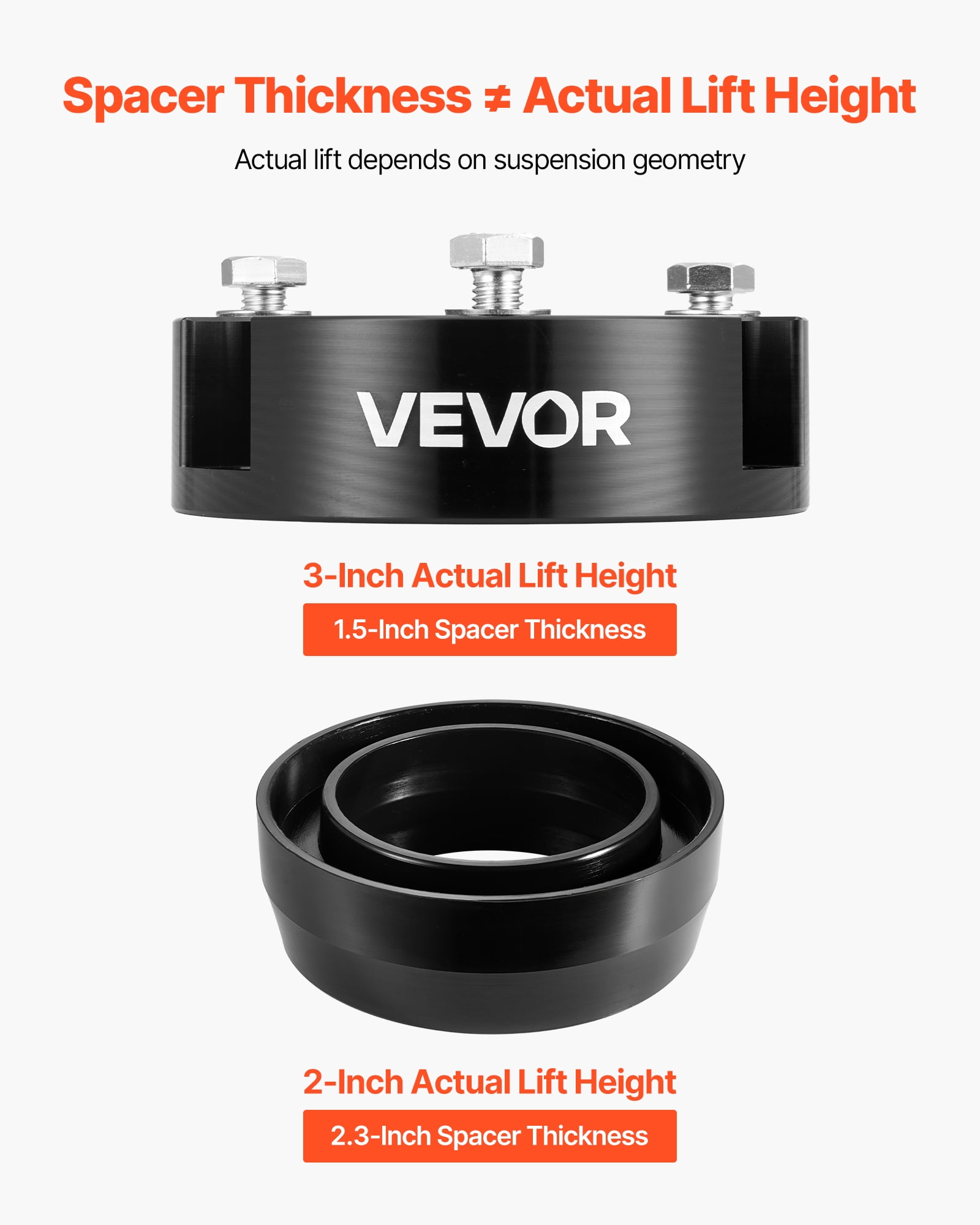 VEVOR 3 Inch Front and 2 Inch Rear Leveling Lift Kit for 2003-2022 Toyota 4Runner 2WD/4WD, 2007-2015 Toyota FJ Cruiser 2WD/4WD,Chassis Level Kit with 2 Bottom Strut Spacers and 2 Coil Spring Spacers