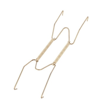 14.5 x 5cm Gold Tone Metal Wall Decor W Shaped Spring Plate Tray Dish Hanger