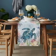 thumbnail image 2 of Coastal Turtle Table Runner - 108 Inch Long, Kitchen Dining Table Runner Dresser Scarves, Nautical Ocean Coral Jellyfish Seashells Farmhouse Decor for Coffee Tables Wedding Party Banquet, 2 of 8