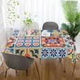 thumbnail image 6 of SKYSONIC Mexican Talavera Tablecloth Waterproof Washable Polyester Square Table Cover Durable Tablecloth for Kitchen Dining Table Party Decor (60 X 120 Inch), 6 of 7