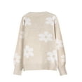 thumbnail image 4 of Pullover Sweaters for Women Y2K Cute Flower Floral Print Crewneck Fall Winter Knitted Sweaters Warm Long Sleeve Jumper Tops Alsol Lamesa, 4 of 6