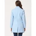thumbnail image 4 of Abrigo de invierno Allegra K Largo de un Solo pecho cuello alto Azul Claro S, 4 of 6