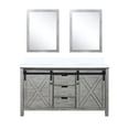 thumbnail image 2 of 60 In. W Ash Grey Vanity, Marble Top And 24 Mirrors - Spacious Interior With Soft Close Functionality Double Bath Vanity Cultured Counter & Scratch Stain , Abundant Storage Space, 2 of 2