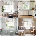 thumbnail image 6 of Wildflower Valances for Windows, Rod Pocket Kitchen Valance Curtains - Soft & Washable Small Window Treatment for Living Room, Bathroom, Green Eucalyptus Leaves Grey Plaid 54x18inch, 1 Panel, 6 of 9