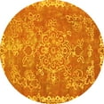 thumbnail image 1 of Ahgly Company Indoor Round Abstract Yellow Modern Area Rugs, 3' Round, 1 of 4