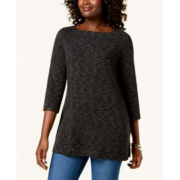 Karen Scott Space Dyed Tunic Deep Black XS