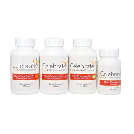 Celebrate Multivitamin Complete with 36mg Iron Chewable - Available in 3