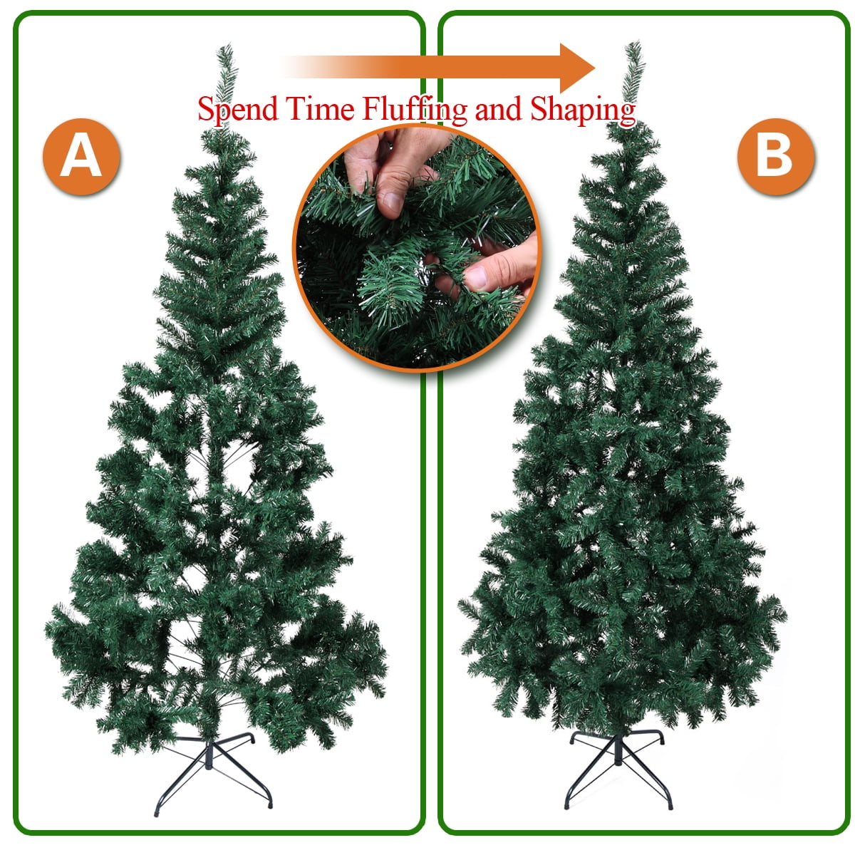 Kepooman 7ft Artificial Christmas Tree with Solid Stand, Christmas Festival Decorations for Indoor - Green Kepooman 7ft Artificial Christmas Tree with Solid Stand, Christmas Festival Decorations for Indoor - Green